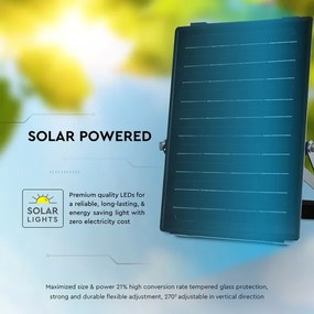 Faretto solare LED dimmerabile 10W 3,7V 4000/6000K IP65 con sensore + DO