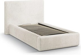 Letto singolo imbottito color crema con contenitore con rete inclusa 90x200 cm Amy – Micadoni