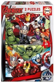 Puzzle per Bambini Marvel Avengers Educa (2 x 48 pcs)