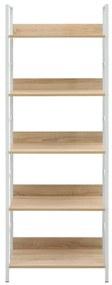 Scaffale libri 5 ripiani rovere 60x27,6x158,5 legno multistrato