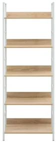 Scaffale libri 5 ripiani rovere 60x27,6x158,5 legno multistrato