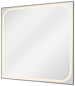 Specchio con illuminazione integrata bagno quadrato SENSEA L 80 x H 80 x P 3 cm grigio / argento