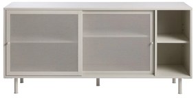 Cassettiera grigia in metallo con porte scorrevoli 160x75x47 cm Veep – Unique Furniture