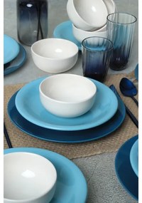 Set da tavola 18 pezzi, blu/bianco, in ceramica