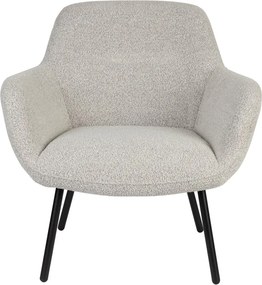 Poltrona bianca in tessuto bouclé Dude - White Label