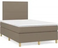 Letto a Molle con Materasso e LED Tortora 120x190 cm in Tessuto 3270236