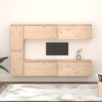 Mobili Porta TV 6 pz in Legno Massello di Pino 3100234