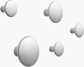 Set di 5 ganci da parete in alluminio Dots