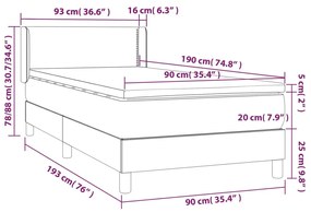 Giroletto a Molle con Materasso Crema 90x190 cm in Tessuto