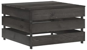 Set Salotto da Giardino 6 pz in Legno di Pino Impregnato Grigio