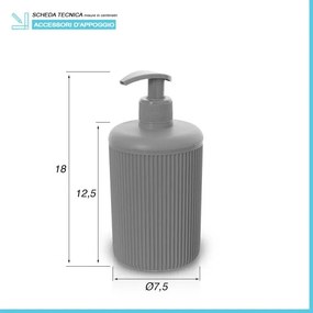Dosa sapone da appoggio grigio in plastica Ring