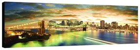 Stampa su tela Tramonto su New York, seppia 160 x 60 cm