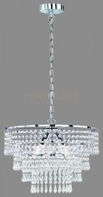 Orient sospensione tonda strass acrilico cromo d.42cm 3 luci attacc...