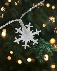 Catena luminosa natalizia LED per esterni 20xLED/2xAA 2,2 m IP44 bianco caldo con fiocchi di neve