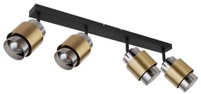 Globo 15560-4 - Faretto MILLEY 4xE27/40W/230V nero/ottone