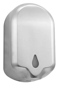 Dispenser per sapone, 14 x 23,5 cm, acciaio inox/argento/bianco