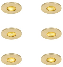 Set di 6 faretti da incasso moderni da bagno oro IP54 - Shed Honey