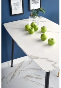 Tavolo da pranzo ALARA, finitura effetto marmo bianco/nero
