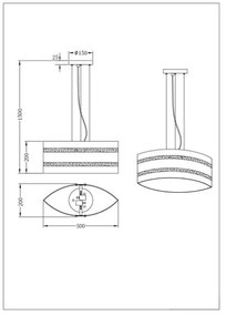 Trio - Lampadario a sospensione con filo NIKOSIA 2xE27/40W/230V oro
