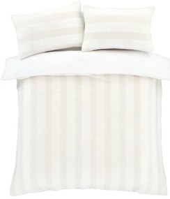 Biancheria da letto singola crema in micro felpa 135x200 cm Stripe Fur - Bianca