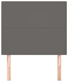 Testiera 2 pz grigio 90x5x78/88 cm in similpelle