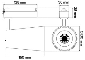 Faro LED 40W Monofase Nero CRI92 CCT Bianco Variabile 38° Bridgelux LED Colore Bianco Variabile CCT