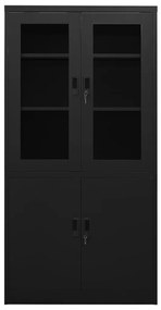 Armadio per ufficio nero 90x40x180 cm in acciaio