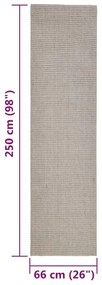 Tappeto in Sisal Naturale 66x250 cm Sabbia
