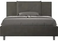 Letto alla Francese rivestito in Microfibra - APPIA Dimensione Rete: 140x200, Tipologia Letto: Senza Rete, Colore: Grigio