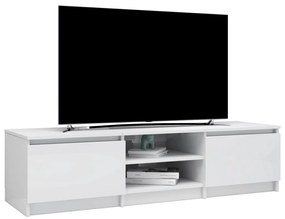 Mobile tv bianco lucido 140x40x35,5 cm in truciolato