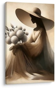 Quadro su tela – Donna elegante con fiore