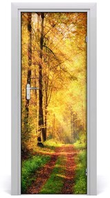 Poster adesivo per porta Foresta in autunno 75x205 cm