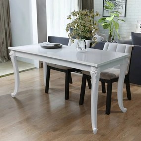 Tavolo da pranzo 116x66x76 cm bianco lucido