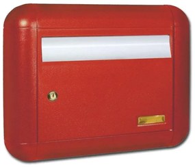 Cassetta postale ALUBOX  Neve formato rivista in alluminio rosso opaco L 47 x P 12 x H 39.5 cm