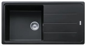 Lavello integrato 1 vasca con gocciolatoio laterale destro o sinistro FRANKE Boston fragranite L 50 x L 97 cm nero