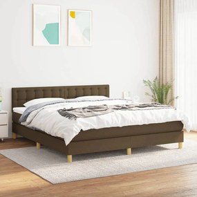 Giroletto A Molle Con Materasso Marrone Scuro 160x200cm Tessuto /