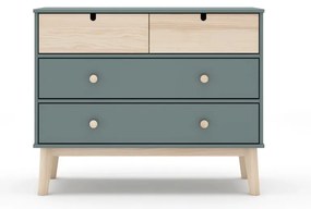 Cassettiera per bambini verde polveroso 100x81x40 cm Estefania – Marckeric