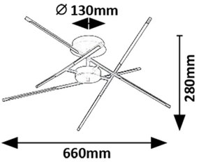 Rabalux 71338 - Lampadario a plafone LED HENLI2 LED/40W/230V 3000K nero