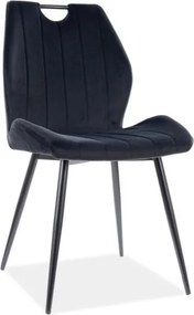 Sedia Arco in velluto nero / nero - L52 x H44 x H92 cm