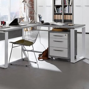 Cassettiera 48.6x63.1 Cemento e Bianco laccato - Bild