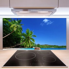 Pannello paraschizzi cucina Paesaggio della spiaggia delle palme 100x50 cm