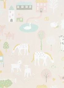 Majvillan Carta da parati My Farm - Soft Pink