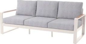 Salotto Da Esterno 5 Posti In Alluminio Con Tavolino E Cuscini Boston Avorio