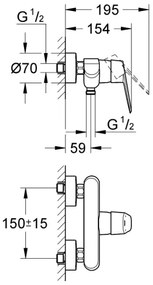 GROHE 33569002 - Miscelatore per doccia EURODISC COSMOPOLITAN DN 15 cromo lucido
