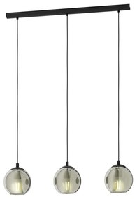 Lampadario Moderno Ariscani 3 Luci Acciaio Nero