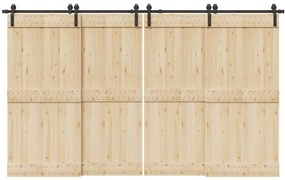 Kit Di Binari Per Porte Scorrevoli 366 Cm Acciaio Nero /
