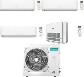 Climatizzatore Condizionatore Hisense Split + Console Serie Turbo R32 Quadri Split Inverter 7000 + 7000 + 9000 + 12000 BTU con U.E. 4AMW81U4RJC