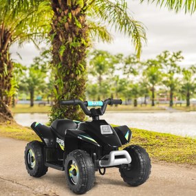 Costway Costaway Quad cavalcabile alimentato a batteria 6V con velocità massima 4,6 km/h, Mini quad ATV per bambini Nero