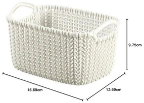 Cesto portaoggetti bianco , 3 l Knit - Curver