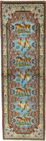 Sanandaj Tappeto persiano 280 x 90 Blu (Iran) Annodato A Mano